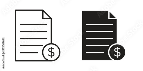 Invoice icon Vector isolated design element. EPS10