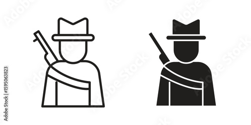 Hunter icon Vector isolated design element. EPS10