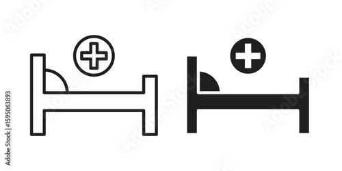 Hospital bed icon Vector isolated design element. EPS10