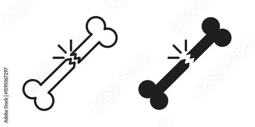 Broken bone icon Vector isolated design element. EPS10