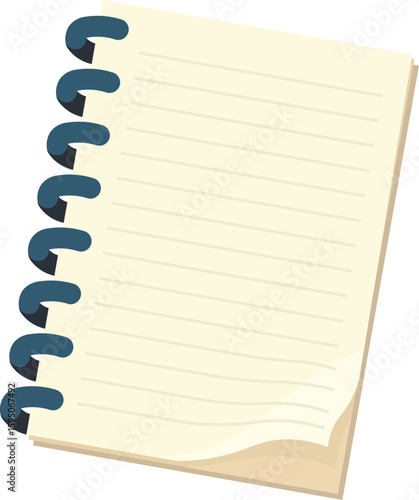 Spiral notebook with white pages element