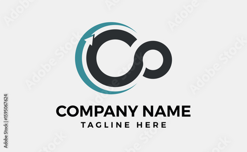 Abstract Initial Letter C and O Linked logo premium elegant template vector