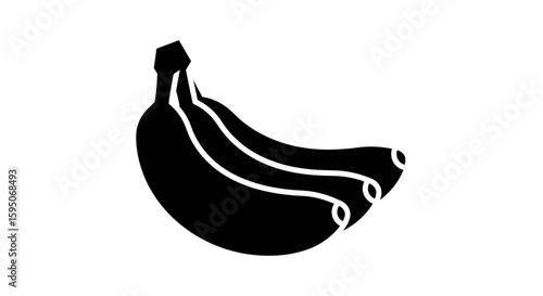 Illustration of a bunch of bananas in black and white simple design