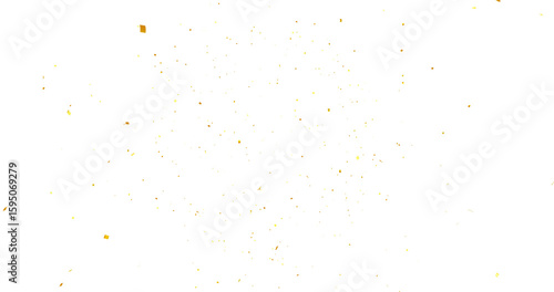 Colorful Confetti against a White Background Tranparent BG Confeti. Confetti partical isolated background. 3d Rendering Transparent Confetti. Dust particles Overlay, embers and sparks flying upwards.
