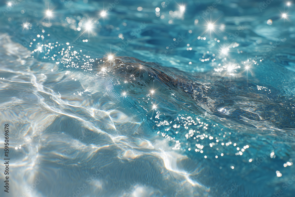 Obraz premium Sparkling water reflecting sunlight, creating a mesmerizing display of light and shadow