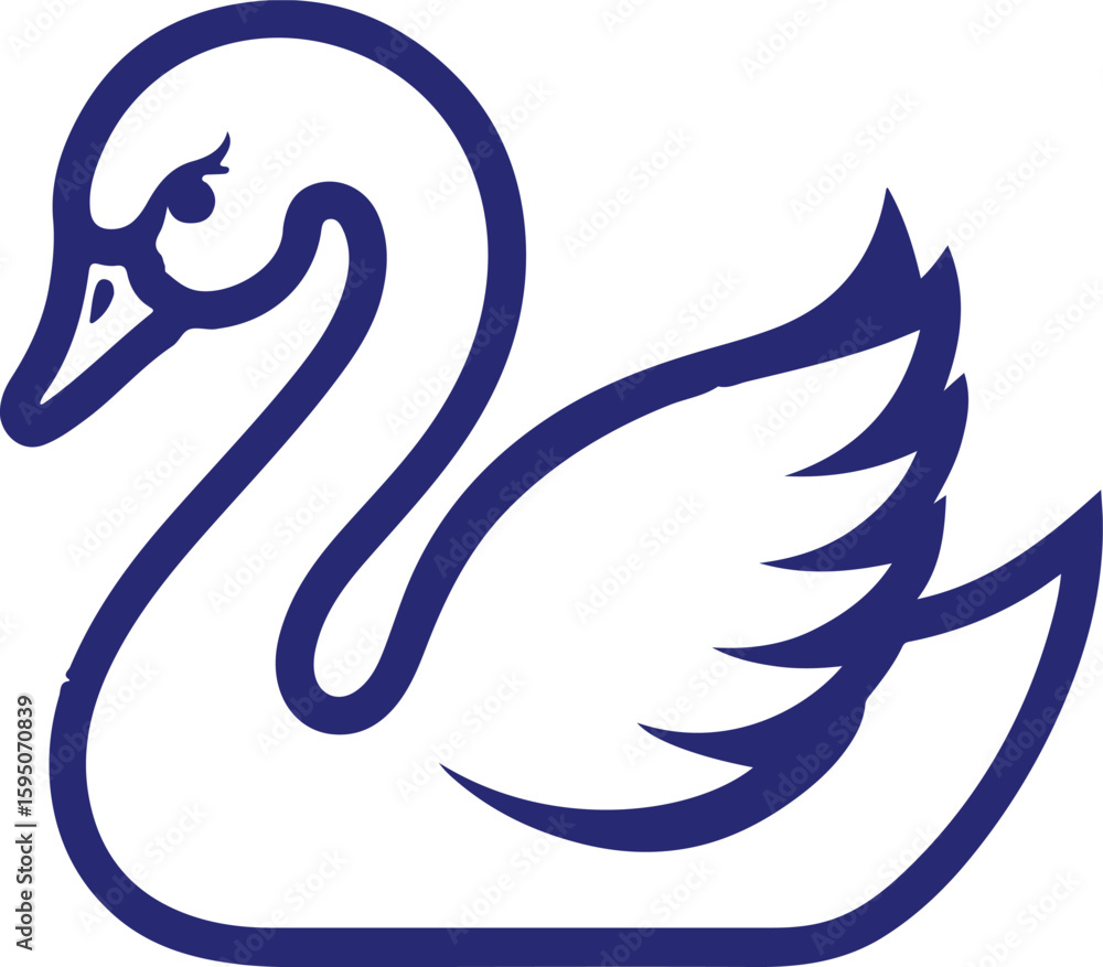 Naklejka premium black swan on white