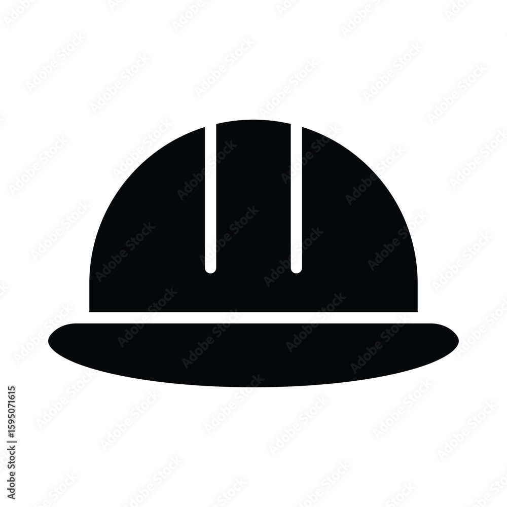 Fototapeta premium Black silhouette of a hard hat design suitable for construction themes
