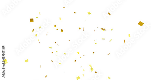 Colorful Confetti against a White Background Tranparent BG Confeti. Confetti partical isolated background. 3d Rendering Transparent Confetti. Dust particles Overlay, embers and sparks flying upwards.