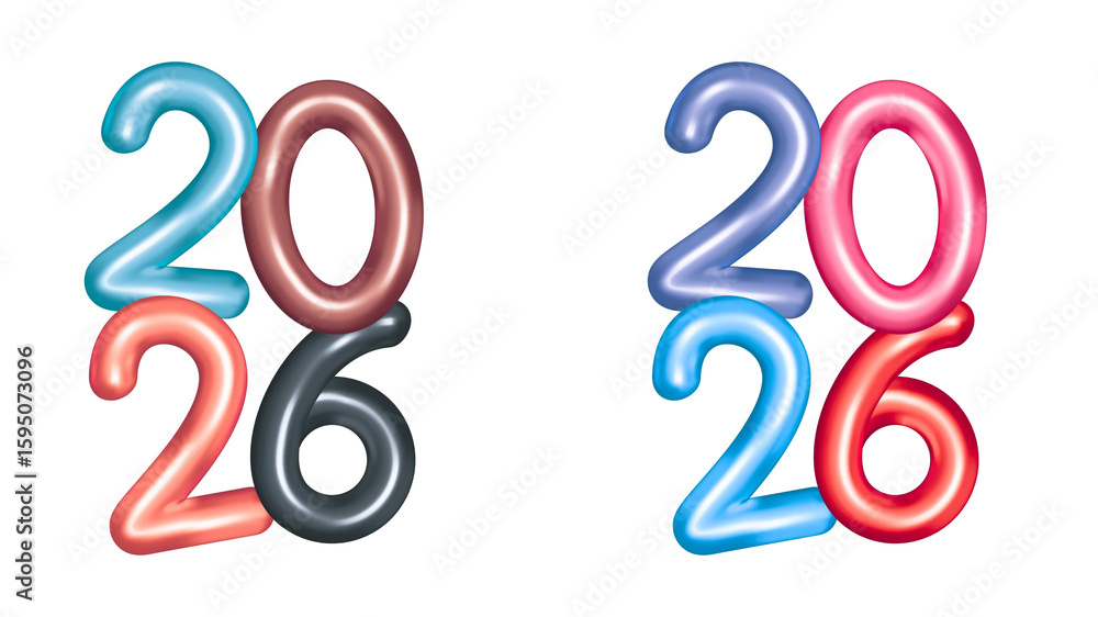 New Year Numbers: Vibrant, stylized numerals, designed as eye-catching balloons, float in the air to announce a new year filled with joy and opportunity. New Year Numbers: Vibrant, stylized numerals, designed as eye-catching balloons, float in the air to announce a new year filled with joy and opportunity.
