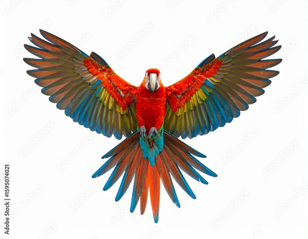 Fototapeta premium Colorful Macaw Parrot with Vibrant Feathers in Natural Light 