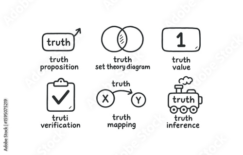 truth proposition node, truth set theory diagram, truth value binary indicator, truth verification protocol, truth mapping function, truth inference engine