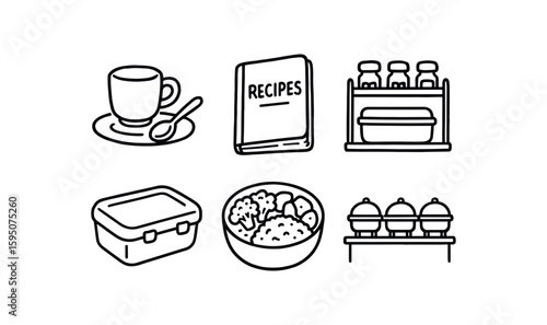 food crockery set, food recipe book, food spice rack, food lunchbox container, food meal prep bowl, food buffet line