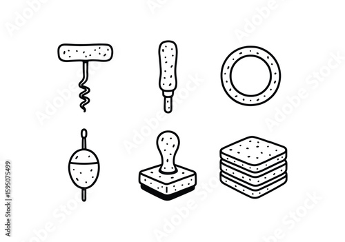 cork plug extractor, cork grip handle, cork gasket seal, cork fishing bobber, cork stamp pad, cork coaster set