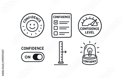 confidence voting sticker, confidence survey form, confidence level indicator, confidence activation switch, confidence threshold marker, confidence beacon lamp