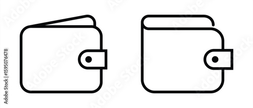 Minimalist Wallet Icon – Line Style Symbol for Finance and Payment Apps