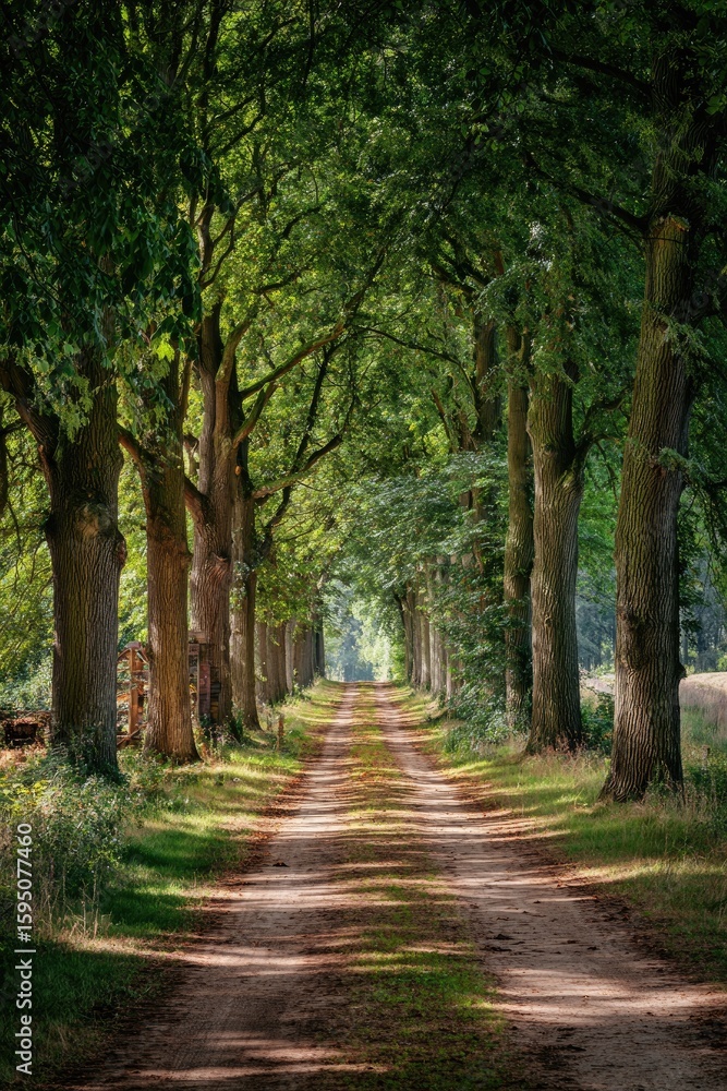 Fototapeta premium Sunlight path through trees