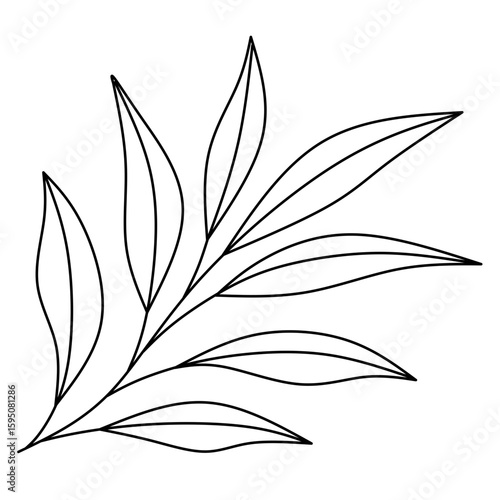 vector black silhouette of leaves