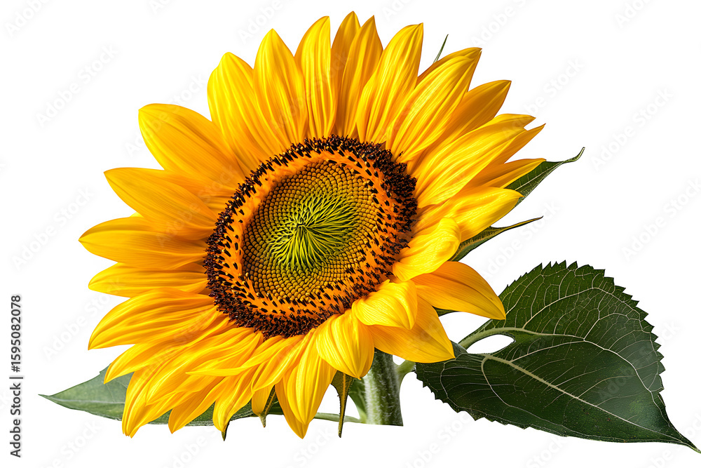 Fototapeta premium Sunflower isolated on white background with clipping path