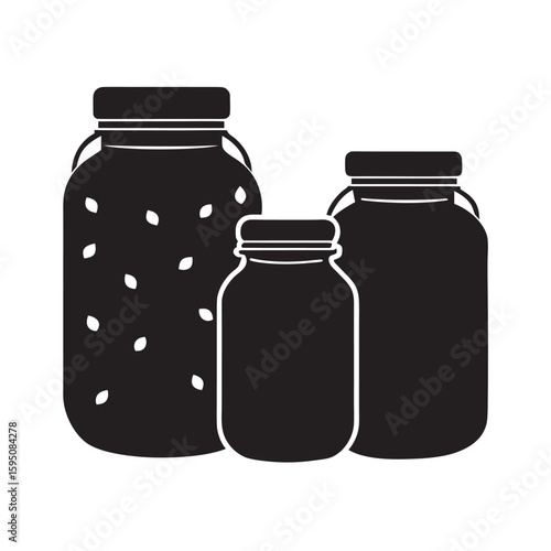silhouette Eco lifestyle zero waste jars on white