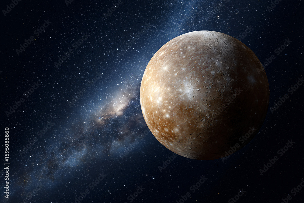 Fototapeta premium An awe-inspiring view of a planet in space against a starlit background