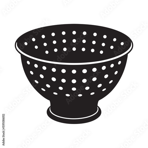 silhouette colander on white background