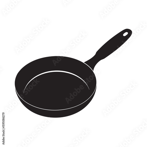 silhouette frying pan on white background