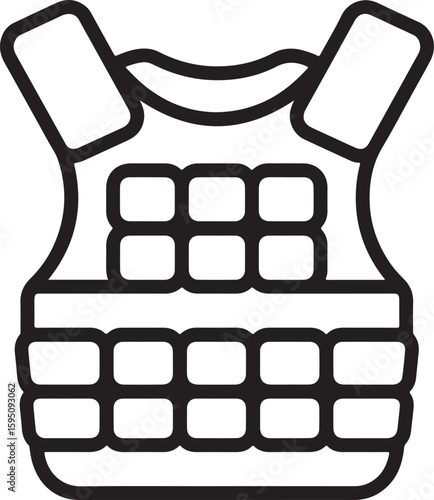 Outline of a tactical vest silhouette