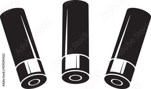 Three shotgun shells in silhouette