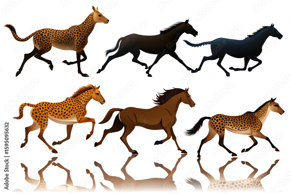 Fototapeta premium giraffe silhouettes vector