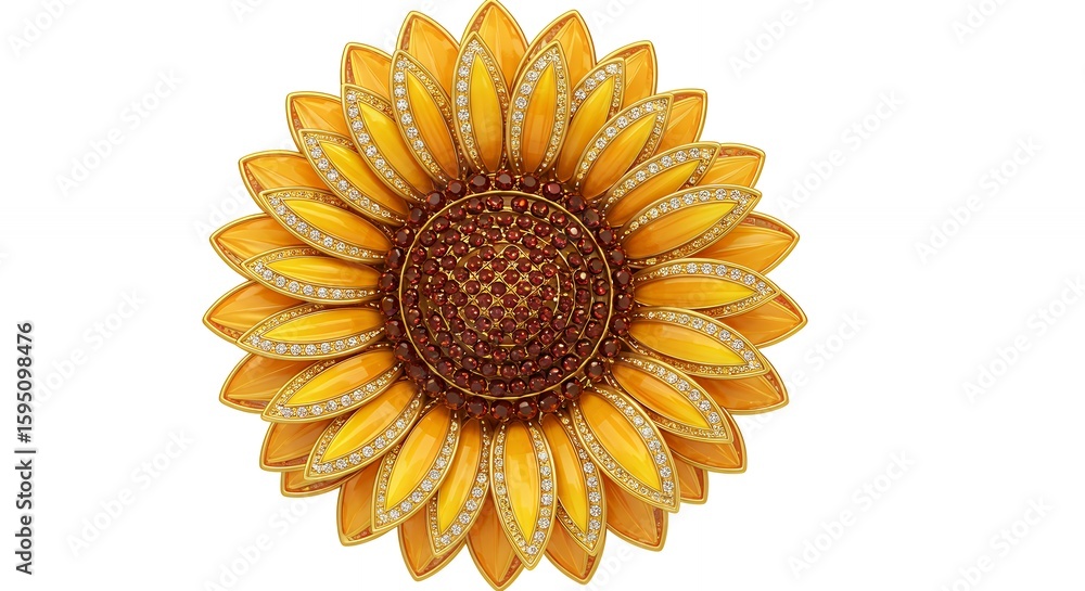 Fototapeta premium Ornate sunflower illustration