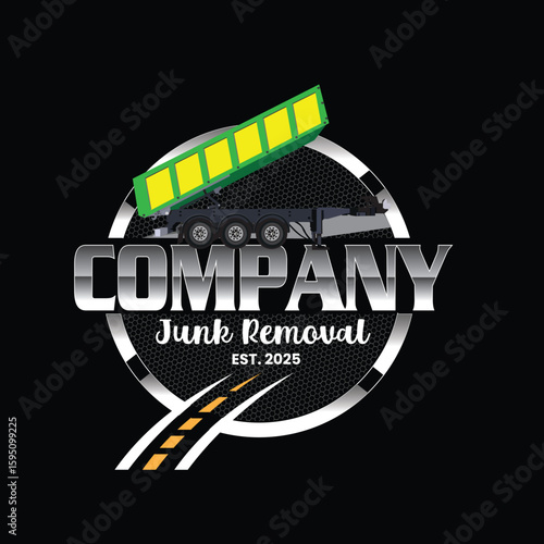 Junk removal logo design, Hauling and dumpster logo design
