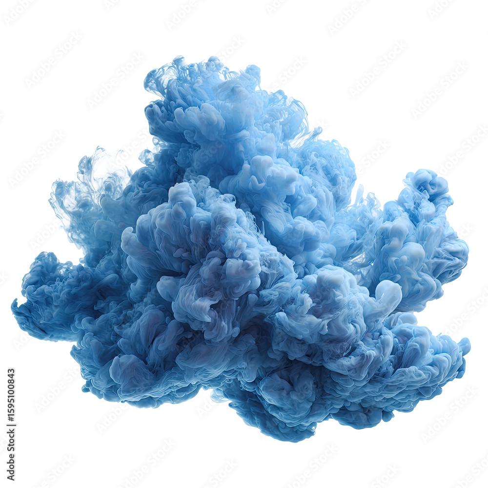 Abstract swirling blue ink cloud (1)