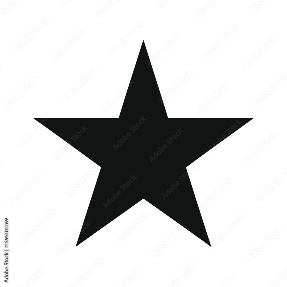 Simple black five-pointed star isolated on a white background Simple black five-pointed star isolated on a white background