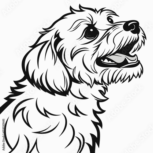Wallpaper Mural Closeup illustration of a fluffy dogs head, isolated on white background Torontodigital.ca
