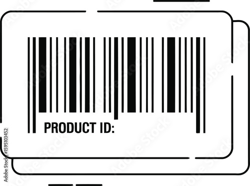 Black and white barcode with P R O D U C T I D text on white background