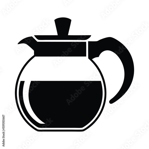 Flat Drip Coffee Pot Vector, Modern Coffee Logo for Web and Print Design On White Background


