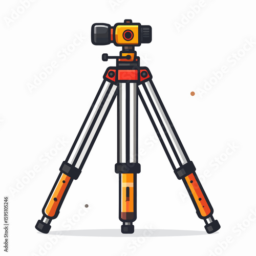 Detailed illustration of a versatile tripod capturing stability and precision in photographic