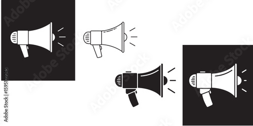 Electric megaphone with sound or marketing advertising flat vector