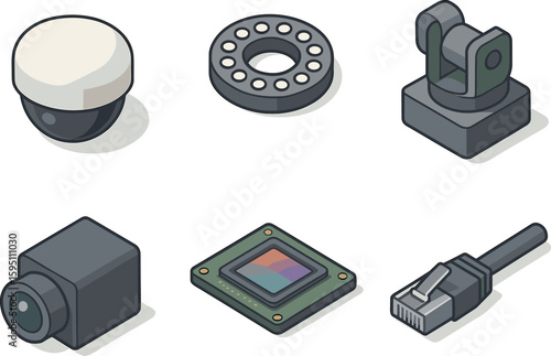 icon dome housing IR LED ring pan tilt motor lens module image sensor network cable isolated