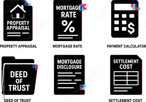 property appraisal file mortgage rate sheet payment calculator deed tst folder mortgage disclosure packet settlement cost worksheet isolated