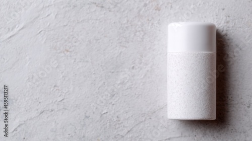 Minimalist White Deodorant Stick on Textured Background, featuring a sleek design, pristine surface, emphasizing simplicity and elegance, ideal for product displays or branding