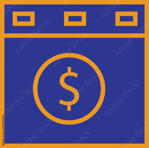 �Browser with dollar sign icon representing SEO earnings, ads revenue or online business with transparent background