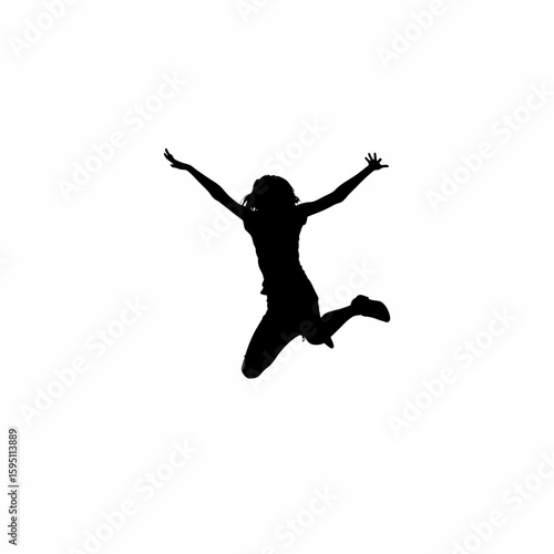 Wallpaper Mural Teenager Jumping with Joy Silhouette on white background Torontodigital.ca