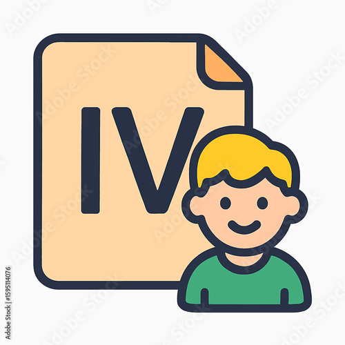 Child with document marked IV