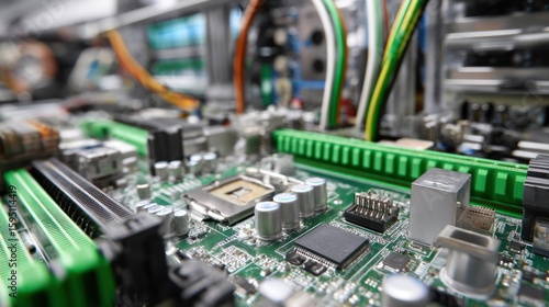 Close-up computer motherboard