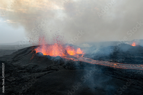 volcanic eruption on Iceland on Rekjanes Peninsula on July 18, 2025
