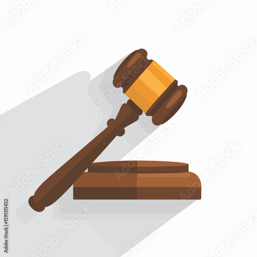 Gavel symbol of justice and law, isolated on a clean white background visual representation of legal