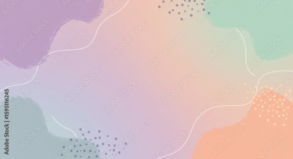 Obraz premium Abstract Pastel Color Background with Waves and Dots