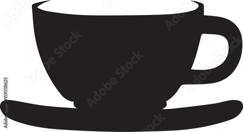 A black vector of a coffee cup