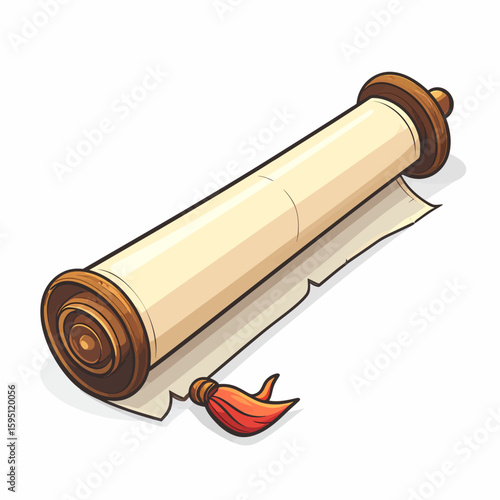 Illustrated scroll parchment with ancient design ready for message display ancient history